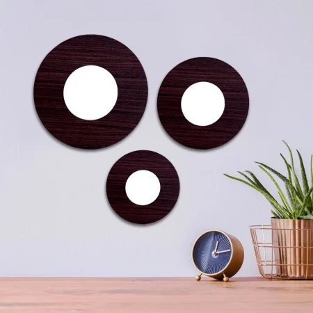 3 pc Round Shape Wall Mirror plywood