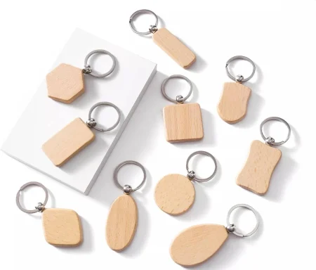 Keychain Base Wooden Round